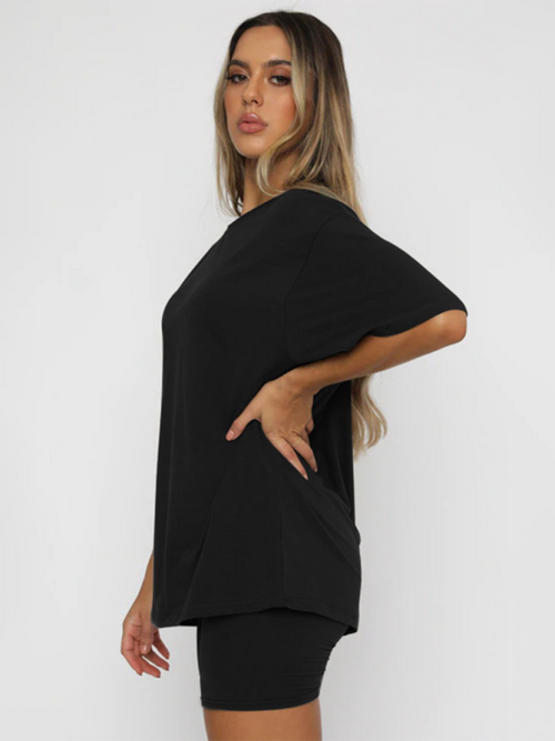 Women's Casual Short Sleeve & Shorts Set - Two Piece Co-Ord