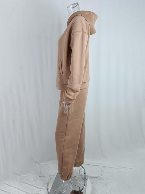 Women's Hooded Casual Set - Long Sleeve Two Piece