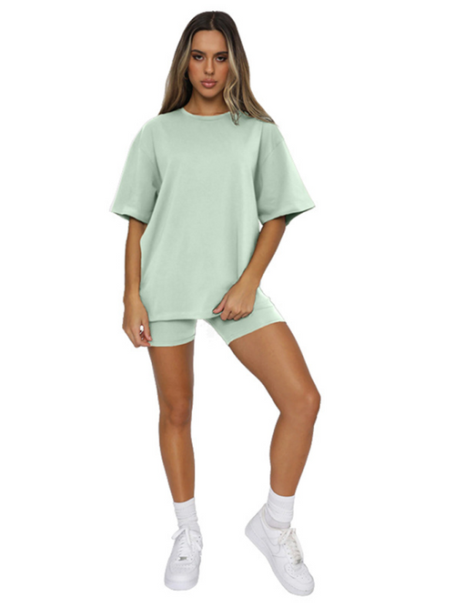 Women's Casual Short Sleeve & Shorts Set - Two Piece Co-Ord